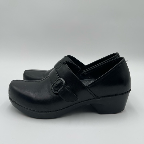 Dansko Women’s Size 40 US 9.5-10 Black Tamara Leather Clog Slip On Workwear - Picture 2 of 14